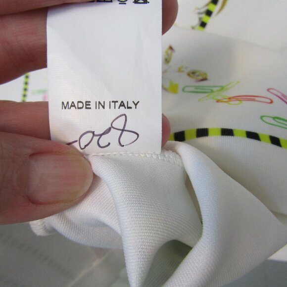 PICCIONE PICCIONE Made In Italy Colorful Abstract Print Dress with Bees--Size 42 - Picture 4 of 9